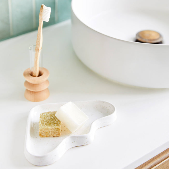 Ceramic Wave Tray - Triangle White