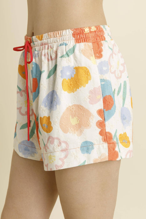 FLORAL SHORTS With TIE
