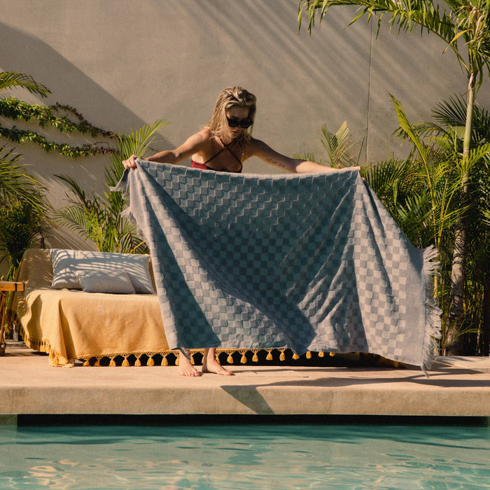 Organic Poolside Checkered Beach Towel