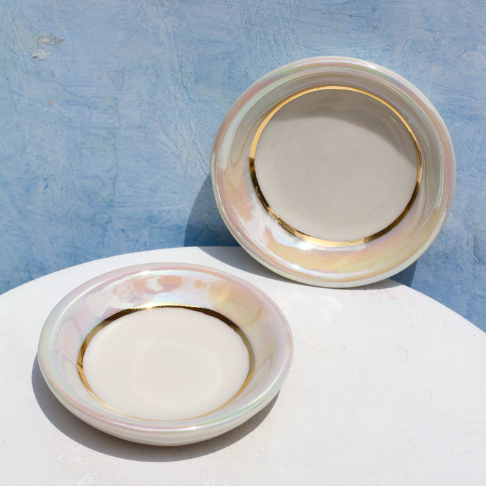 Opal Trinket Dish | Ring Dish | Handmade with Gold