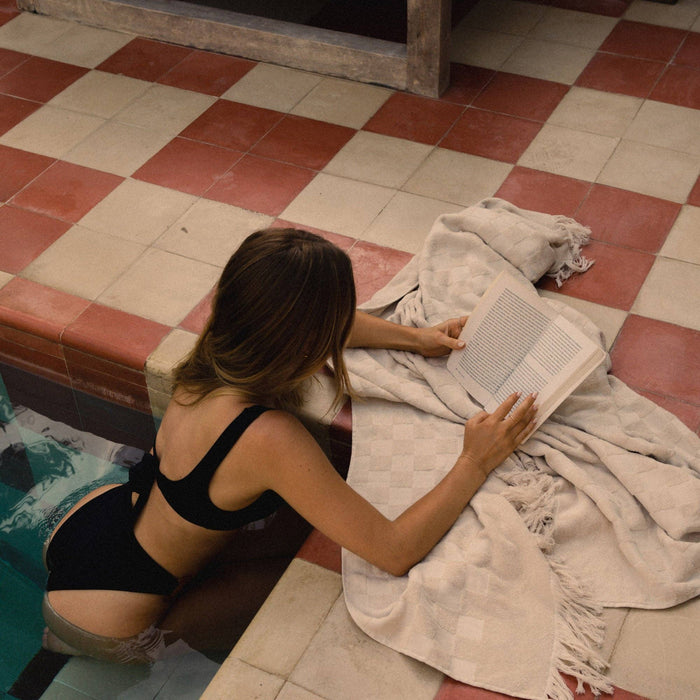 Organic Poolside Checkered Beach Towel