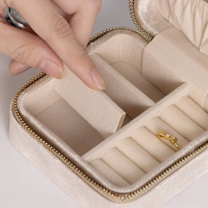 Compact Italian Velvet Jewelry Box for Travel,Freeshiping