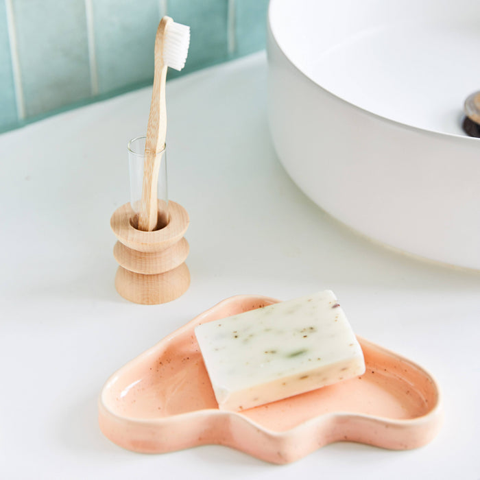 Ceramic Wave Tray - Triangle Peach