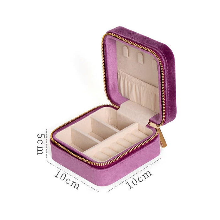 Compact Italian Velvet Jewelry Box for Travel,Freeshiping