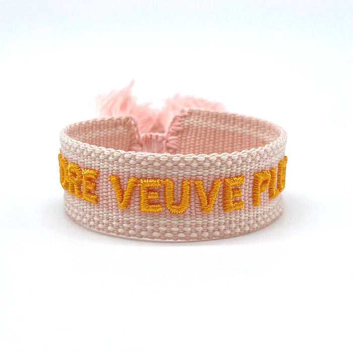 MORE VEUVE PLEASE Statement Bracelet woven, embroidered