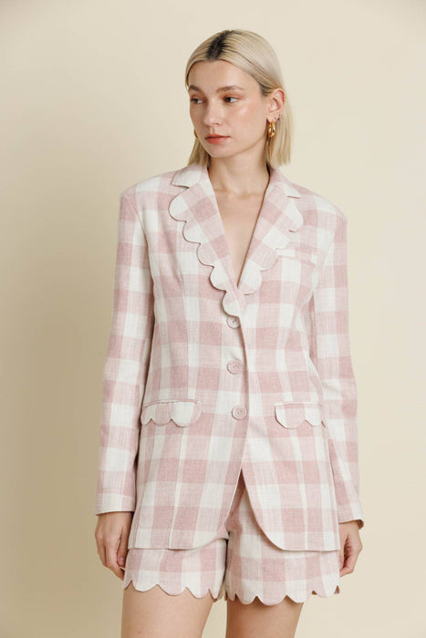 SCALLOP EDGE GINGHAM SHORTS