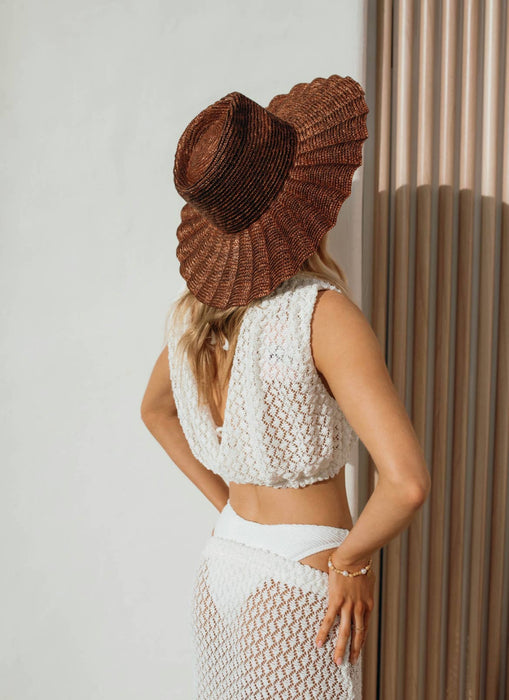 Nalu Brown - Wide brim straw hat