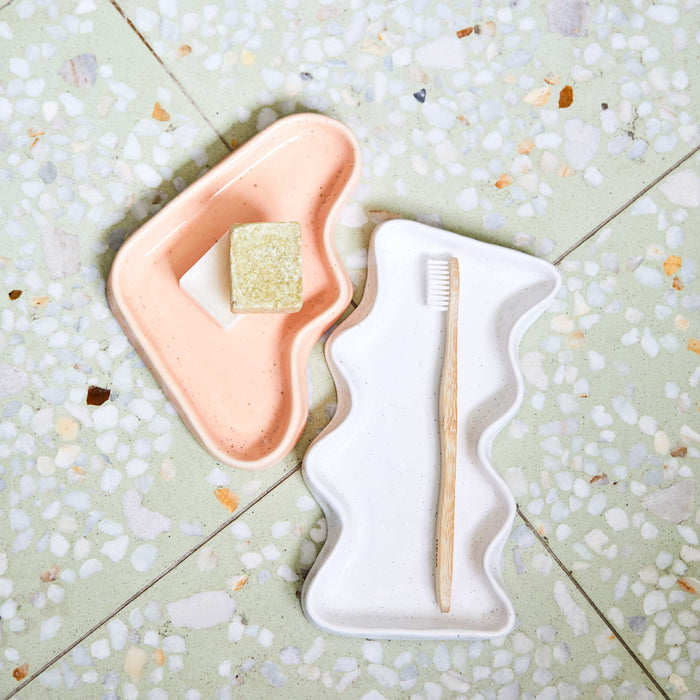 Ceramic Wave Tray - Triangle Peach