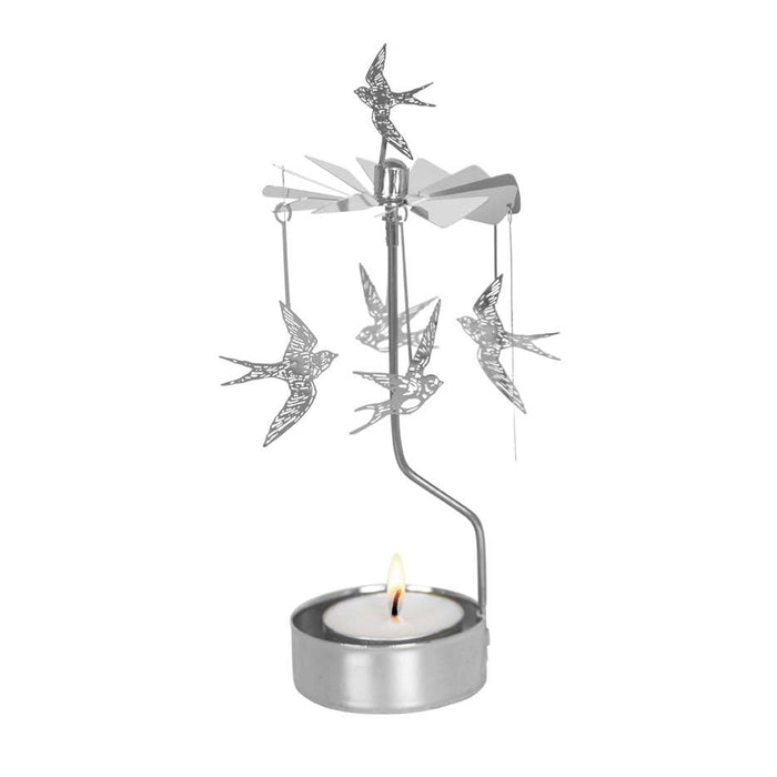 Rotary Candleholder, Swallow, Silver