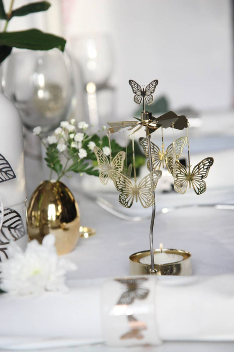 Rotary Candleholder, Butterfly, Gold