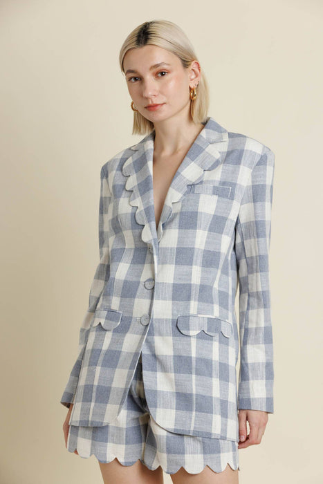 SCALLOP EDGE GINGHAM SHORTS