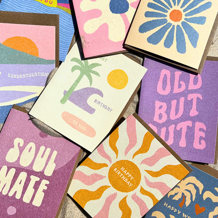 Boho Sun Happy Birthday Card | Spring Summer Card | Beach