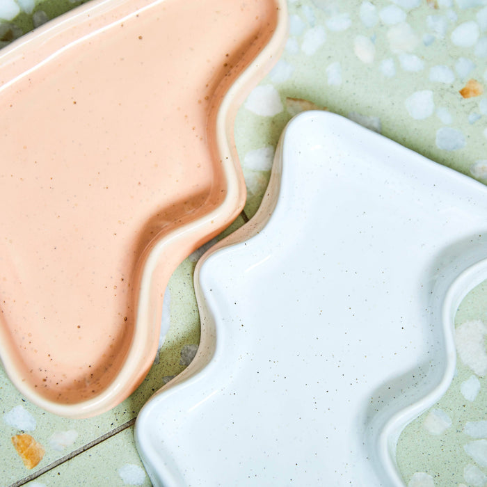 Ceramic Wave Tray - Triangle Peach