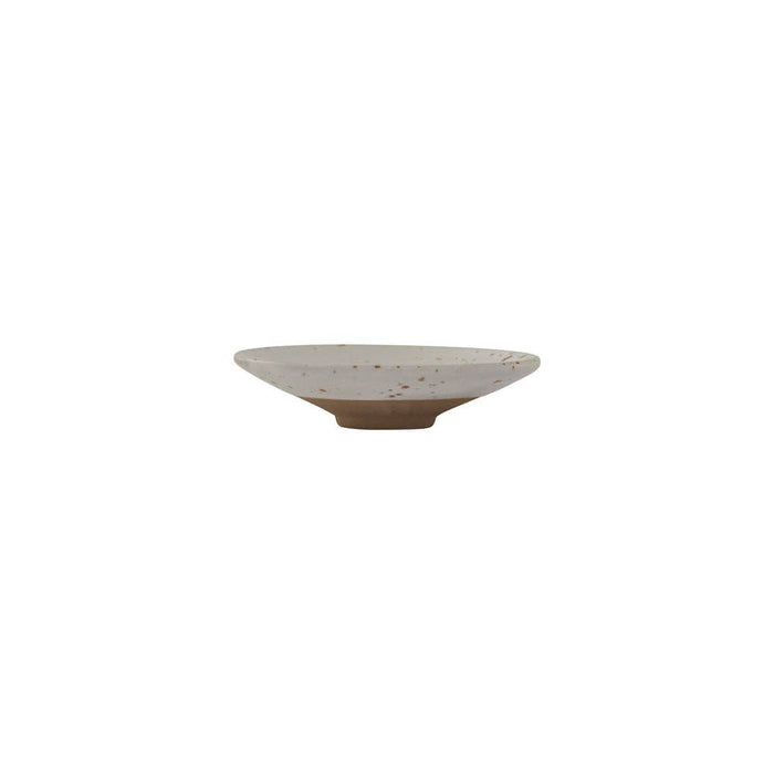 White / Light Brown mini clay bowl.