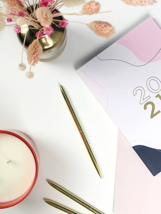 Slim Gold Ballpoint Pen with Black Ink