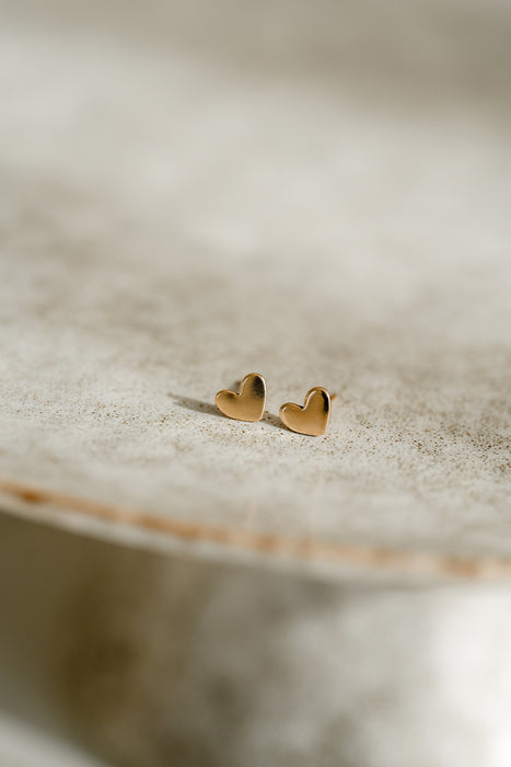 Tiny Heart Stud Earrings