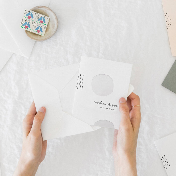 Thank You White Dots Card | Boxed Set of 6