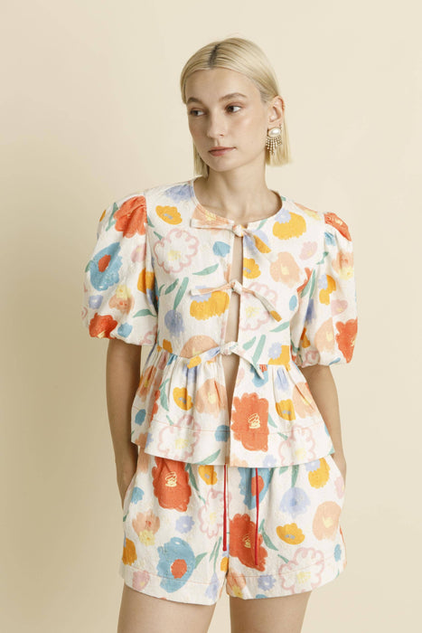 FLORAL TOP With TIES