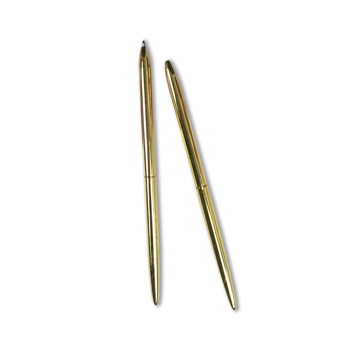 Slim Gold Ballpoint Pen with Black Ink