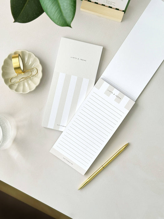 Slim To Do List Notepad with Stripe Cover