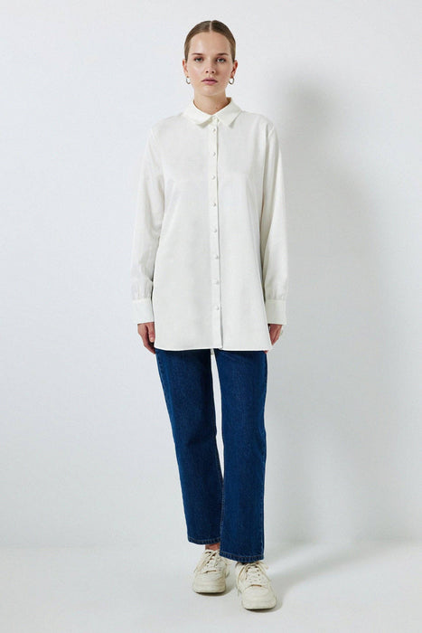 SHIRT WITH FRILL HEM