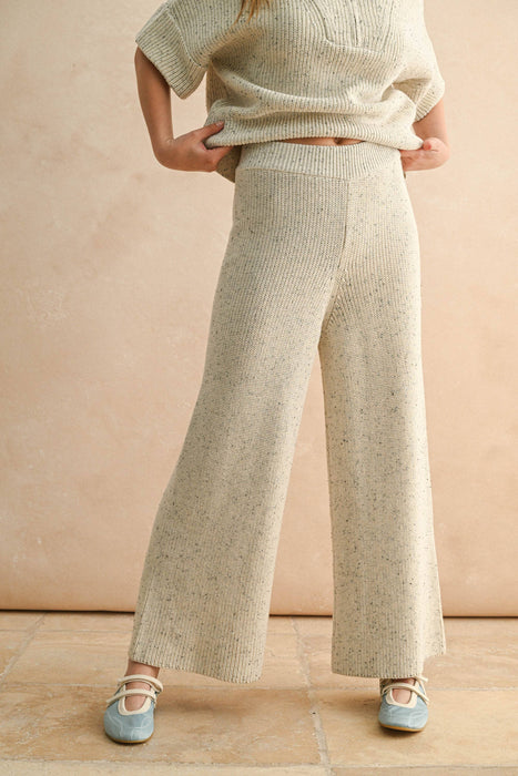 SALT AND PEPPER KNITTED PANTS
