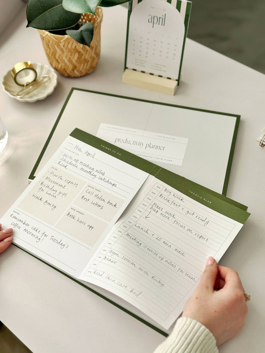 Perforated Productivity Desk Pad: Time Blocking & To Do List