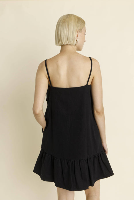 BOW TRIM MINI DRESS