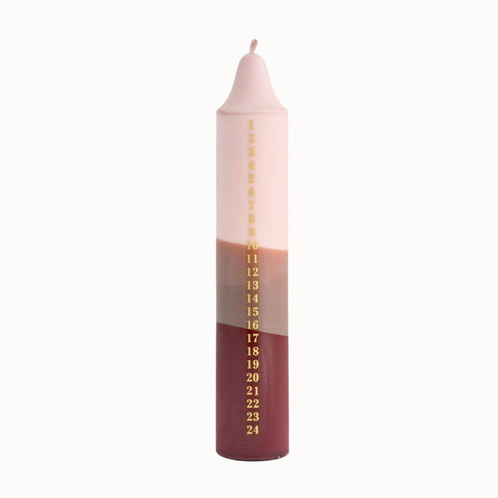 Advent Candle, Christmas Calendar, Beige/Brown/Red