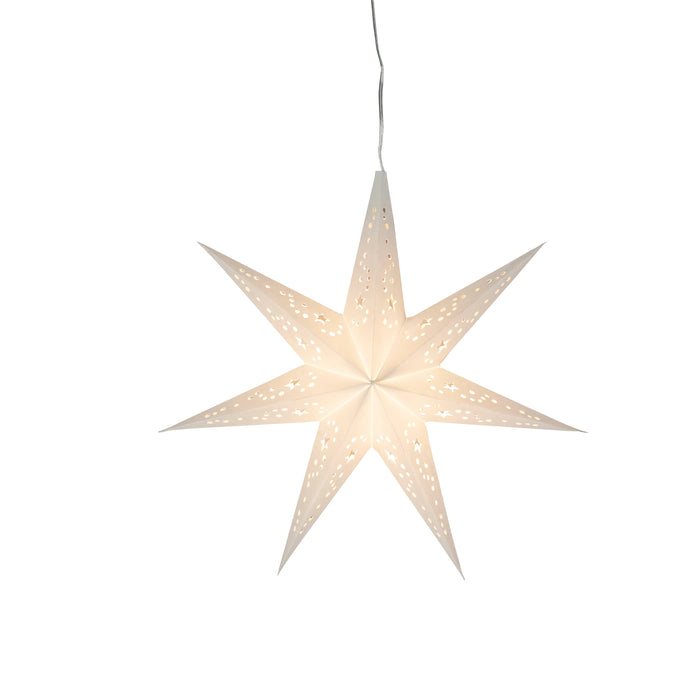 Twinkle Star ~ 7 Point 9" White Paper Star Lantern Light