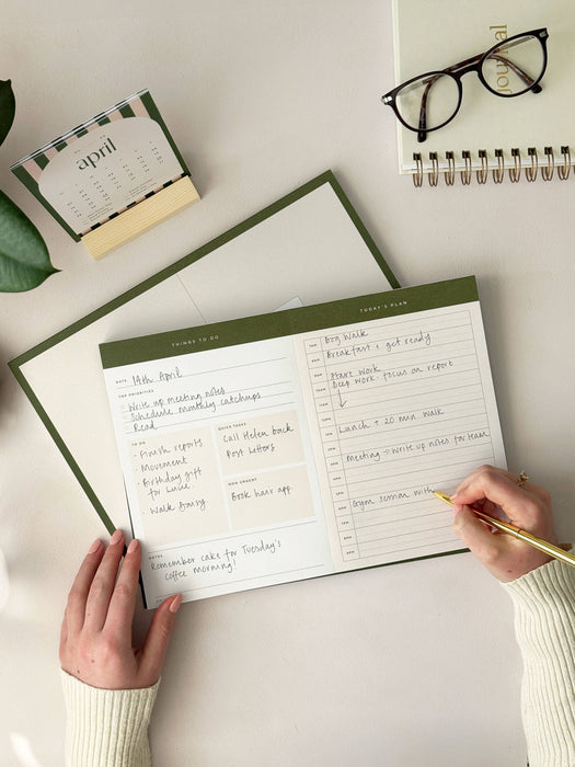 Perforated Productivity Desk Pad: Time Blocking & To Do List