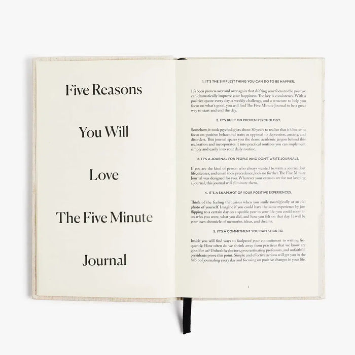 The Five Minute Journal Linen - Daily Guided Gratitude