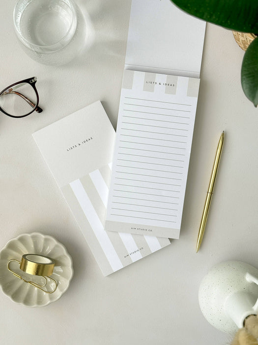Slim To Do List Notepad with Stripe Cover