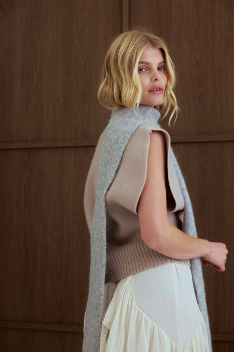 The Alpaca Skinny Scarf - Blizzard Grey