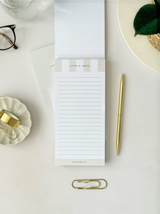 Slim To Do List Notepad with Stripe Cover