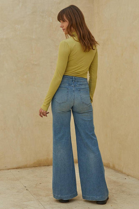 Knit Ribbed Long Sleeve Mock Neck Top