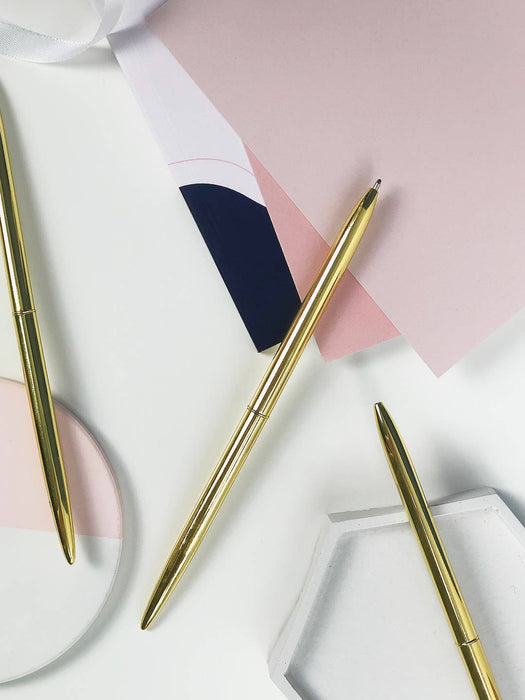Slim Gold Ballpoint Pen with Black Ink