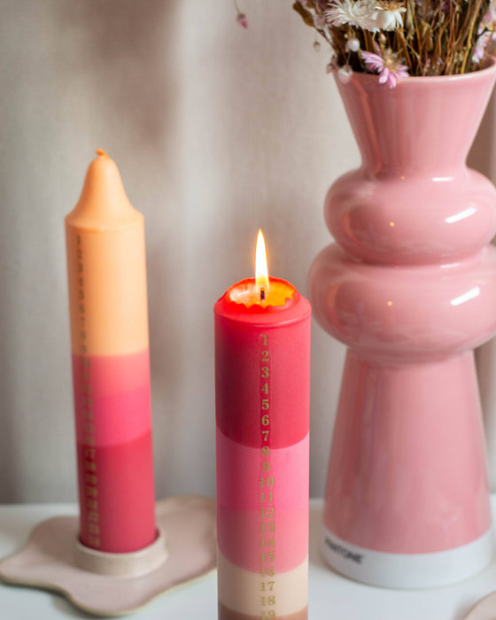 Advent Candle, Christmas Calendar, Beige Colours