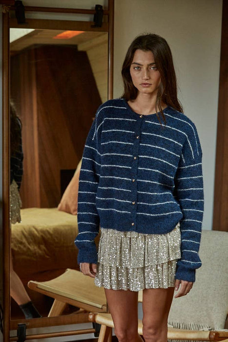 Sequin Tiered Mini Skirt