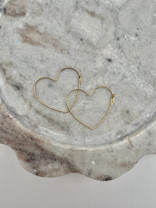 Small Heart Hoop Earrings