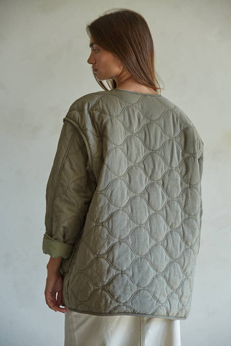 Woven Nylon Quilted Jacket