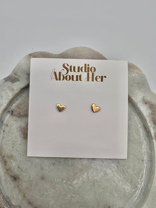 Tiny Heart Stud Earrings