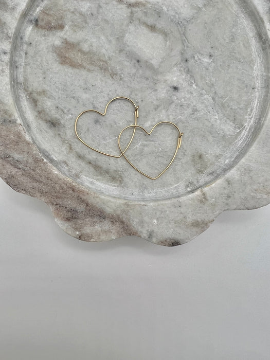 Small Heart Hoop Earrings