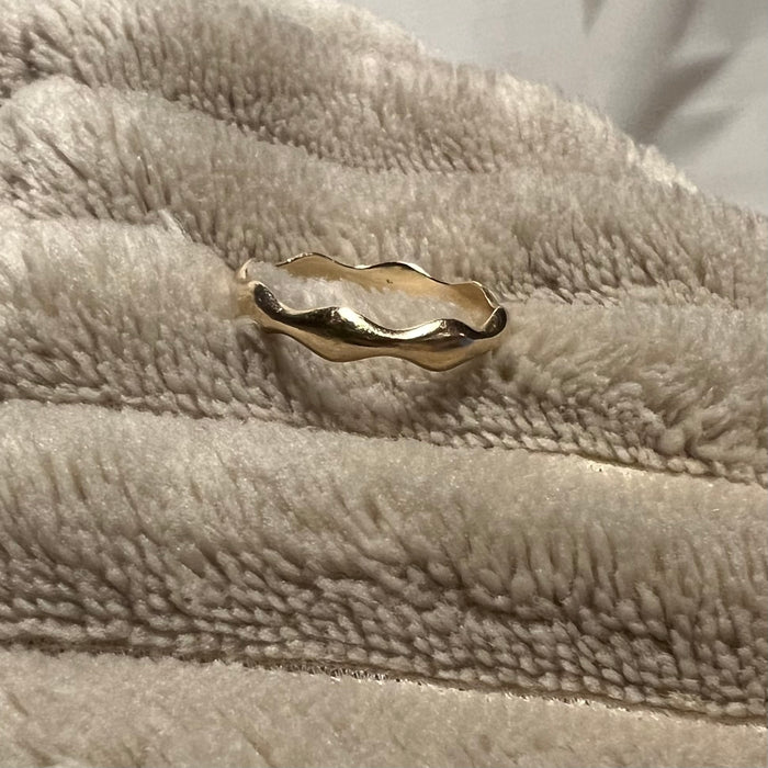 14K Solid Gold Wave of Life Ring