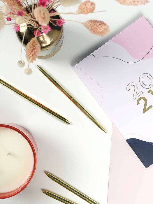 Slim Gold Ballpoint Pen with Black Ink