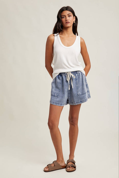 BASIC SCOOP NECK RIBBED KNIT TANK