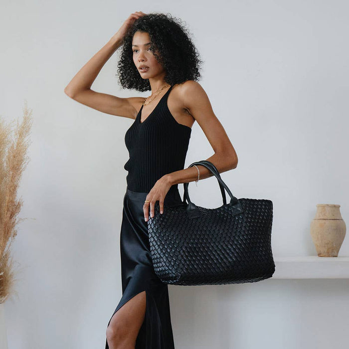 Norah Black Recycled Vegan Tote Bag