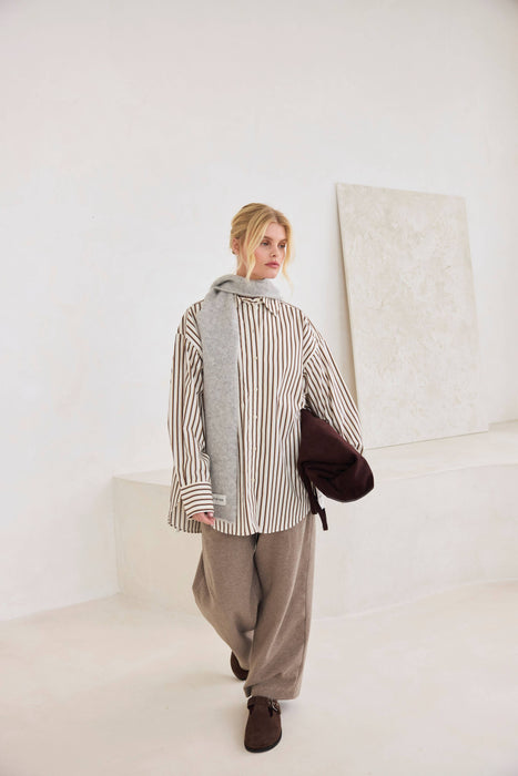 The Alpaca Skinny Scarf - Blizzard Grey