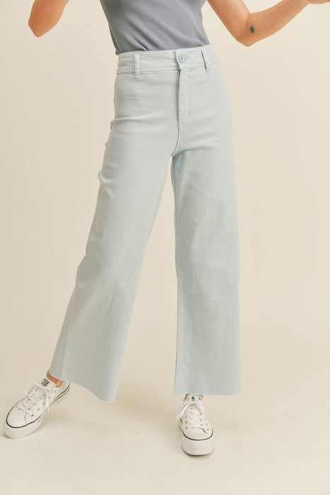 STRAIGHT WIDE LEG DENIM PANTS