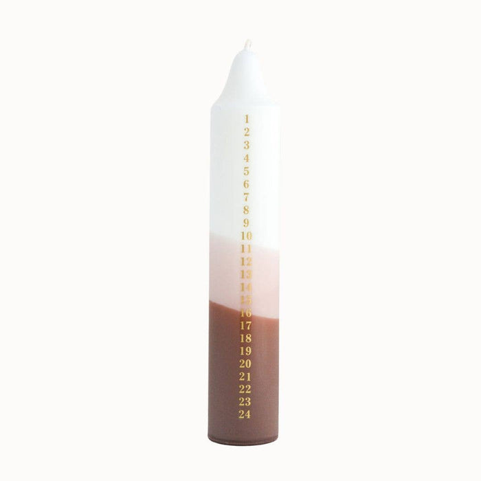 Advent Candle, Christmas Calendar, White/Beige/Brown